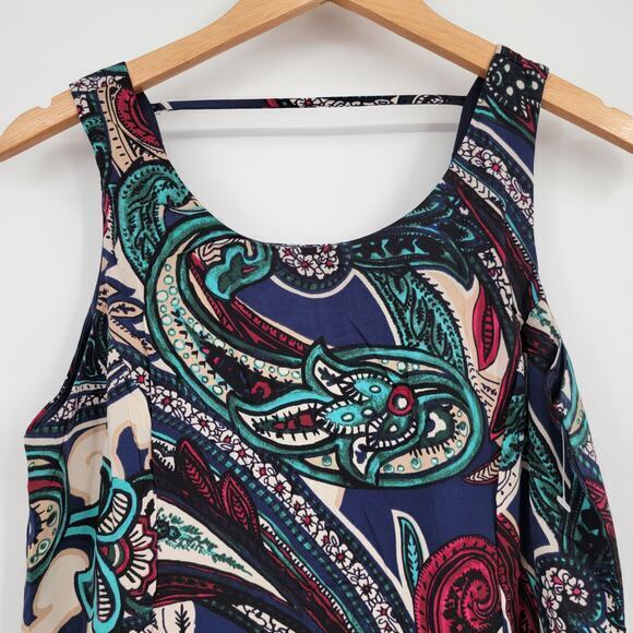 NEW Pink Owl Women's Sleeveless Paisley Print Dress‎ Size S - Picture 3 of 10
